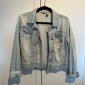 Light Wash Distressed Denim Jacket